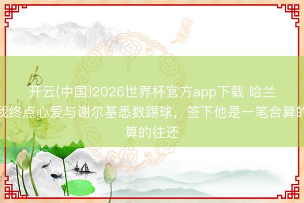 开云(中国)2026世界杯官方app下载 哈兰德：我终点心爱与谢尔基悉数踢球，签下他是一笔合算的往还