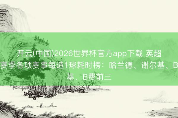 开云(中国)2026世界杯官方app下载 英超球员本赛季各项赛事每造1球耗时榜：哈兰德、谢尔基、B费前三