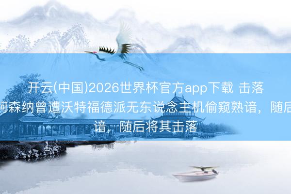 开云(中国)2026世界杯官方app下载 击落！迪尼：阿森纳曾遭沃特福德派无东说念主机偷窥熟谙，随后将其击落